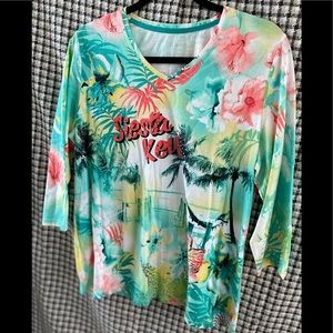 💥💥 Tropical NWOT sequins tropical tee top PL